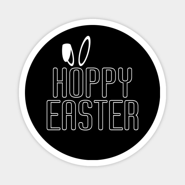 Simple Minimalist Hoppy Easter Pun Typography Magnet by Jasmine Anderson